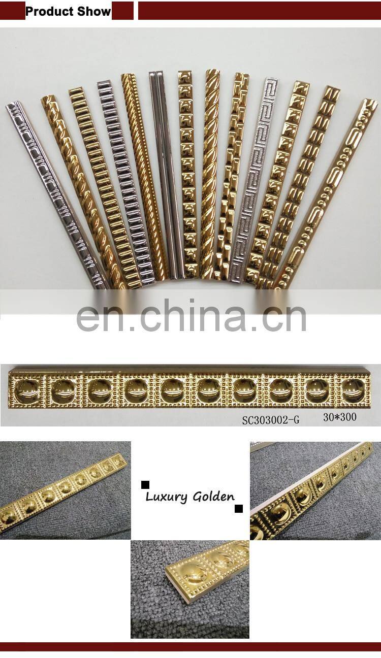 Ceramic Tile Trim Border of Spain Decorative Wall Gold Pencil