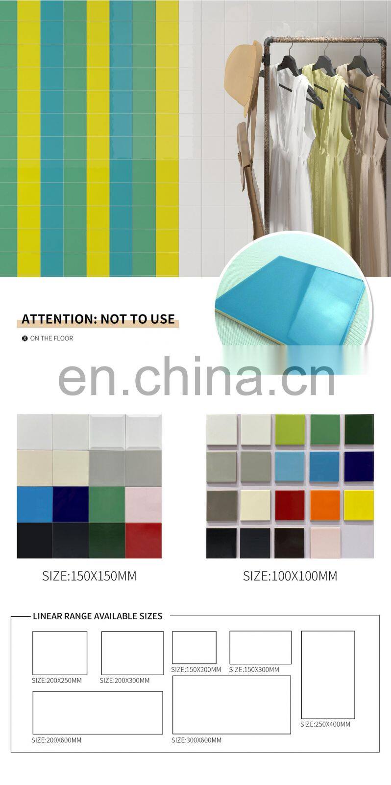 75x150 nero black flat,wavy,beveled edge ceramic glazed kitchen bathroom matte subway ceramic wall tile OW082