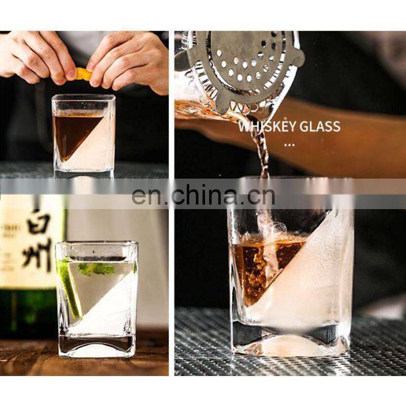 Hot selling Fashioned Whisky Wedge Glass Cup