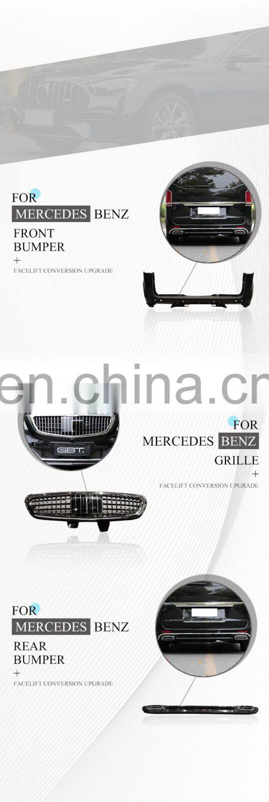GBT drop shipping car accessories mercedes vito maybach style body kit for vito w447 facelift for mercedes vito v class body kit