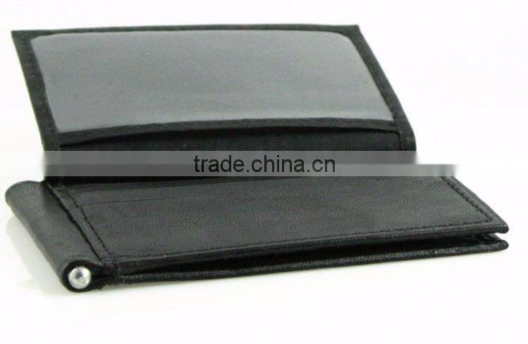 Leather metal money clip with card slot top quality genuine money clip