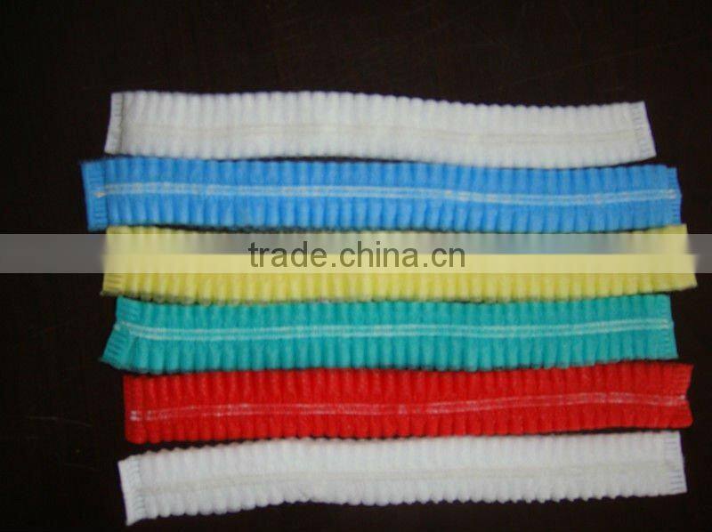 white green red yellow blue PP 10g/m2 nonwoven clip caps 18" 19" 20" 21" 24" double elastic latex free