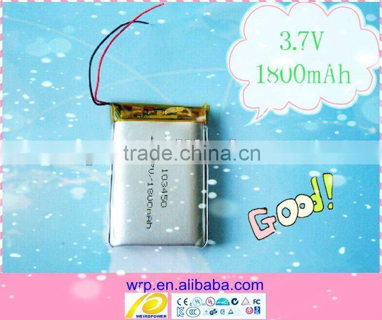 3.7v 1800mah li-ion battery for electric products