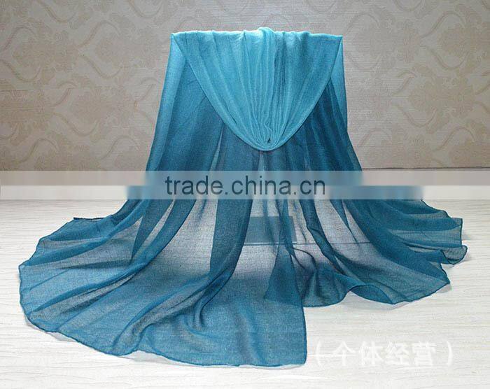 Trend All-match Long Large Gradient Color Ladies' Foulard Scarf Muslim Hijabs