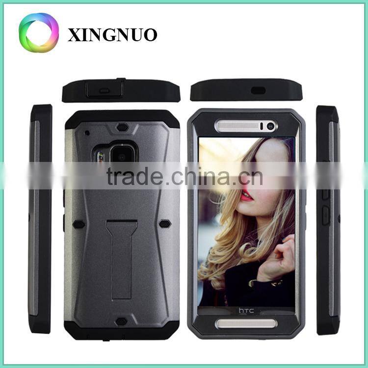 Dual Layer Hybird Armor Case Advanced Shock Absorption with Kick-Stand Feature for HTC M9