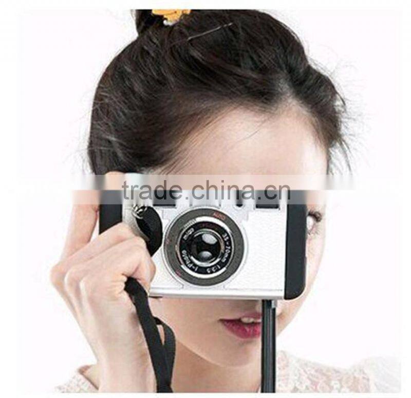 For iPhone 6S/6SPlus 3 in 1 Fashion design Creative Silicone Camera Back Case Cover With Strap red