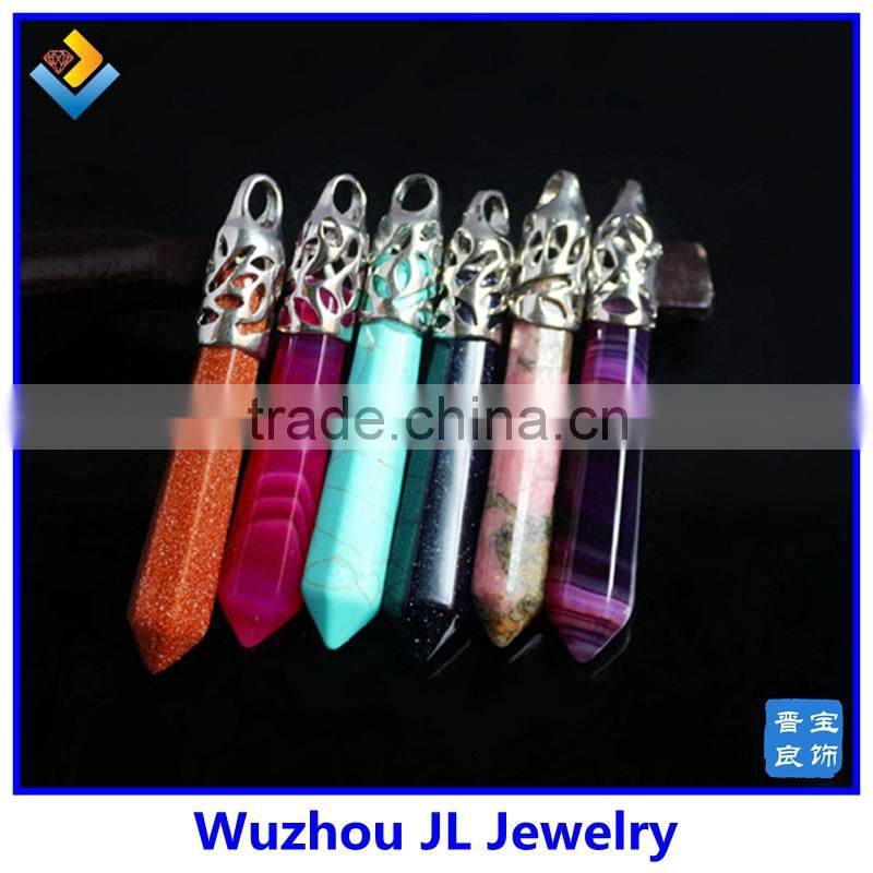wholesale natural crystal pyramid lalique crystal single big stone pendant