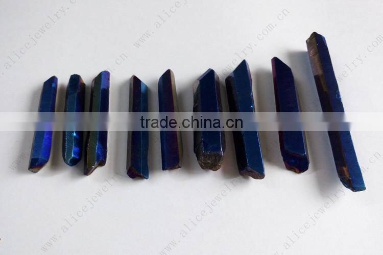 Raw or polished Angel Cobalt Aqua Rainbow Titanium Aura Crystal Quartz Point 4-10cm