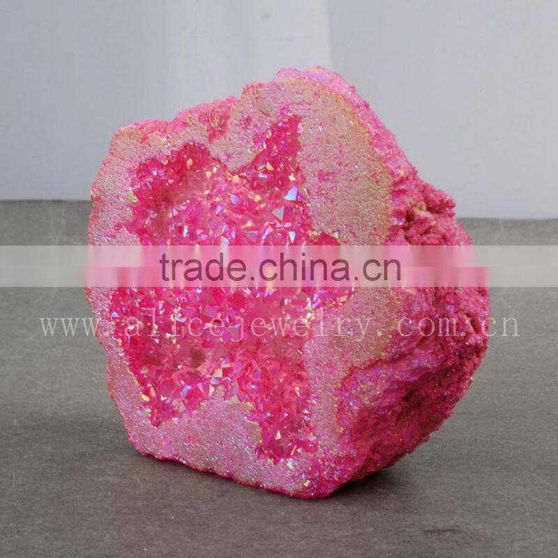 Wholesale pink aura quartz healing stones and crystals geode, spirit quartz, hybrid crystal geode for healing
