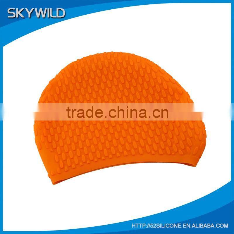 2016 Custom Printed waterproof silicone swimming cap for adult