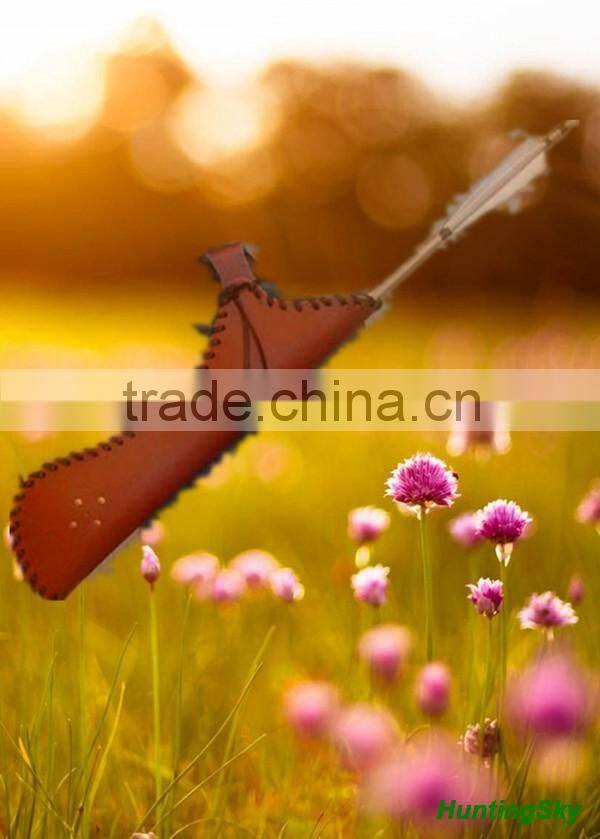 Traditional Archery Cowhide Leather Arrow Quiver For Archery Shooting