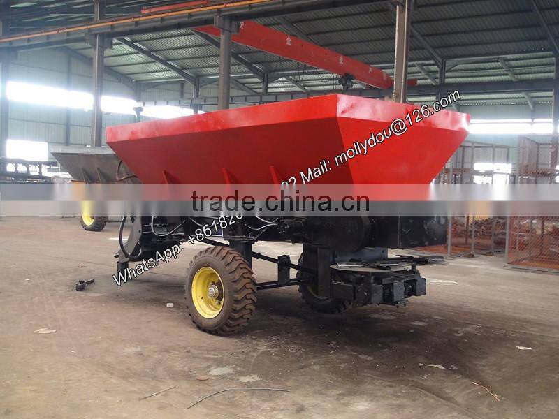 tractor linked fertilizer spreader trailer
