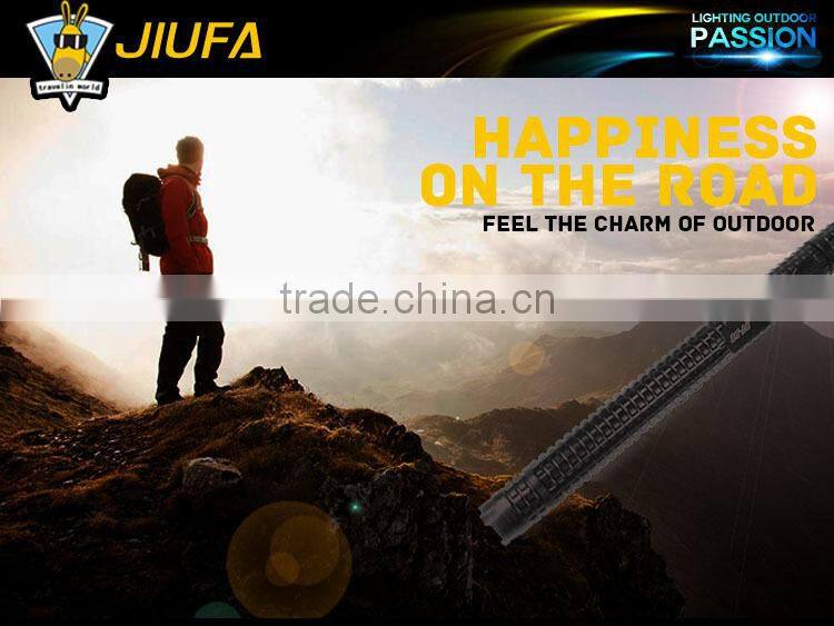 JF XP-E Long Zoomable LED Flashlight Torch Outdoor Self-defense Wolf Tooth Stick With key Chain /Police Equipment defend