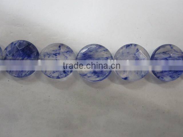 Wholesale Faceted coin shape of glass for decoration