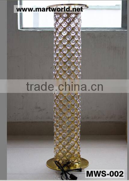 2016 Latest silver crystal pillars for wedding stage decoration ,wedding aisle pillars,decorative wedding pillars (MWS-002)