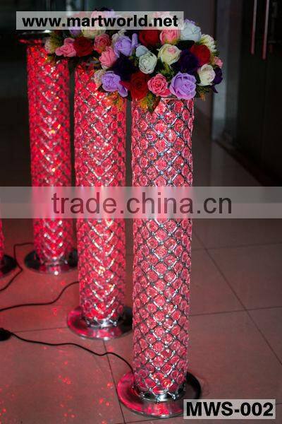 2016 Hot sale crystal LED column with changeable light(MWS-002)