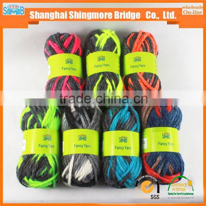 China fancy yarn supplier cheapest wholesale 50% acrylic 50% polyester yarn, long space dyed chunky acrylic yarn