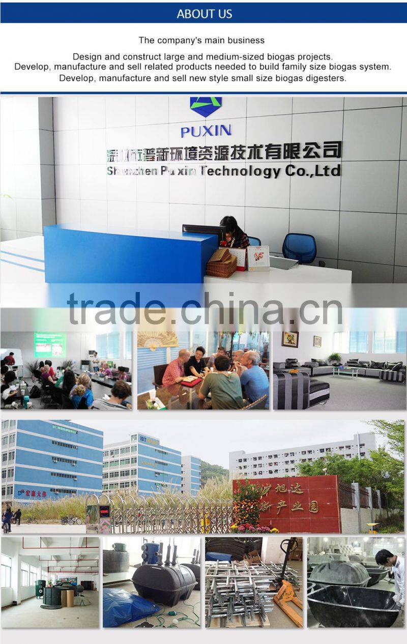 China PUXIN 100-5000 cbm Soft Dome Biogas Plant for Cow Hog Farm Waste Treatment