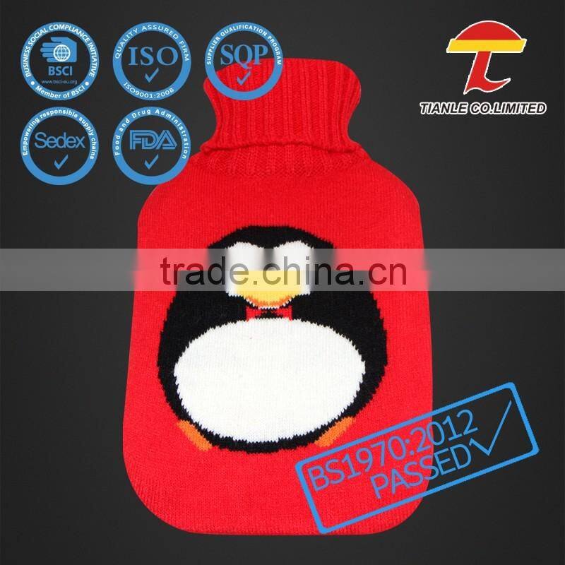 blue star knitted 1 liter hot-water bottle cover