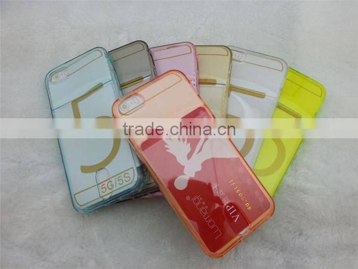 Ultra thin for Iphone 6 Case Transparent TPU Cases with Card Slot