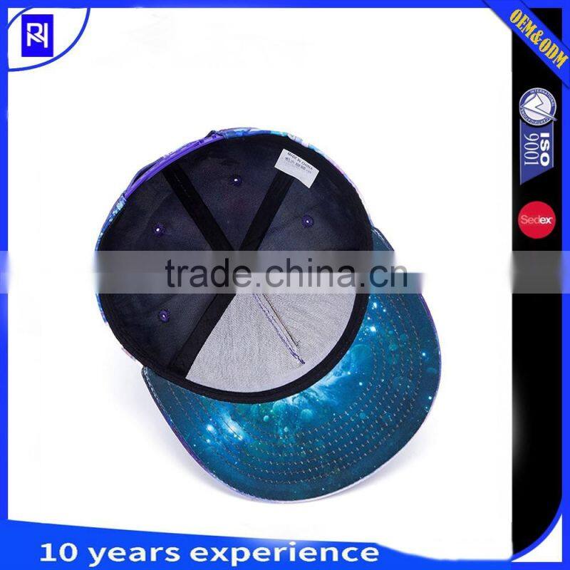Fashion 3D printing snapback cap snapback hat 3D printing 5 panel hat