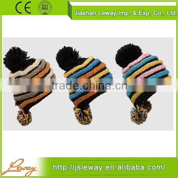 High quality China sale winter knitted beanie with tassel