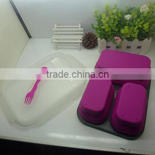 2014 hot sale silicone picnic box silicone lunch box silicone portable meal box