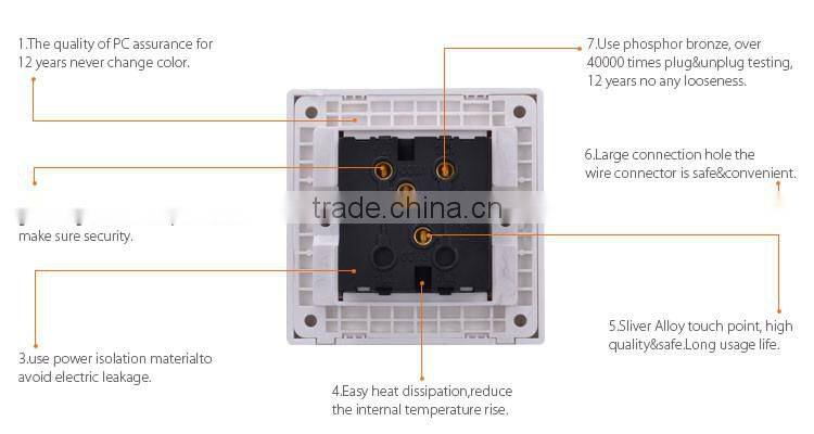 220v-250v 2 gang 1 way decorative light switches