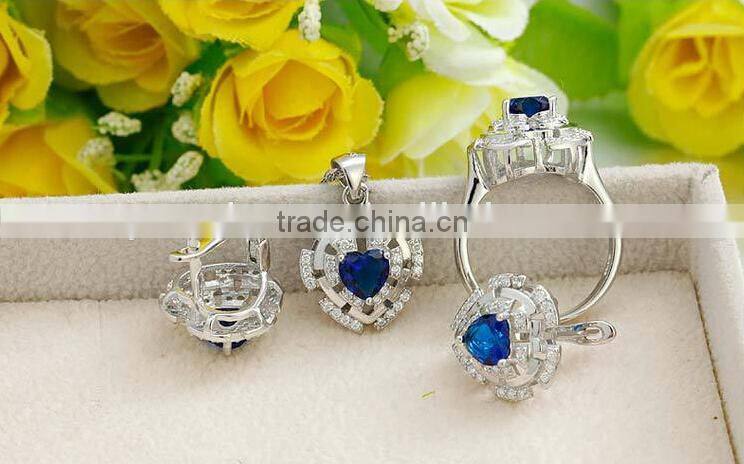 hot sale fashion 925 silver crystal jewelry set