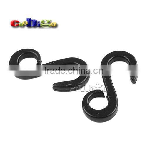38*17mm Black Plastic Dual Hanger&Hook For Garment Textile Packaging Accessories #FLC233-B