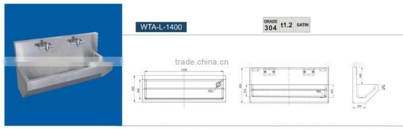 Durable Stainless Steel hospital medical Surgical Scrub sink medical hand Washing Trough with sensor tap