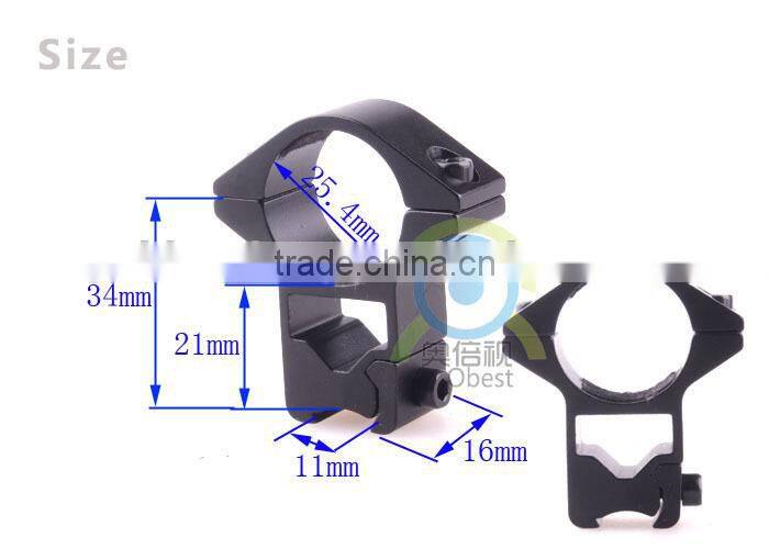 2pcs Low Profile 25.4mm 1" Scope Rings Fits 11mm Dovetail Rail Scope Mount Free Shipping