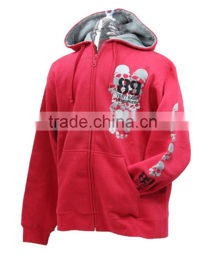 Promotional new design mens zipper jacket sweatshirt without hood