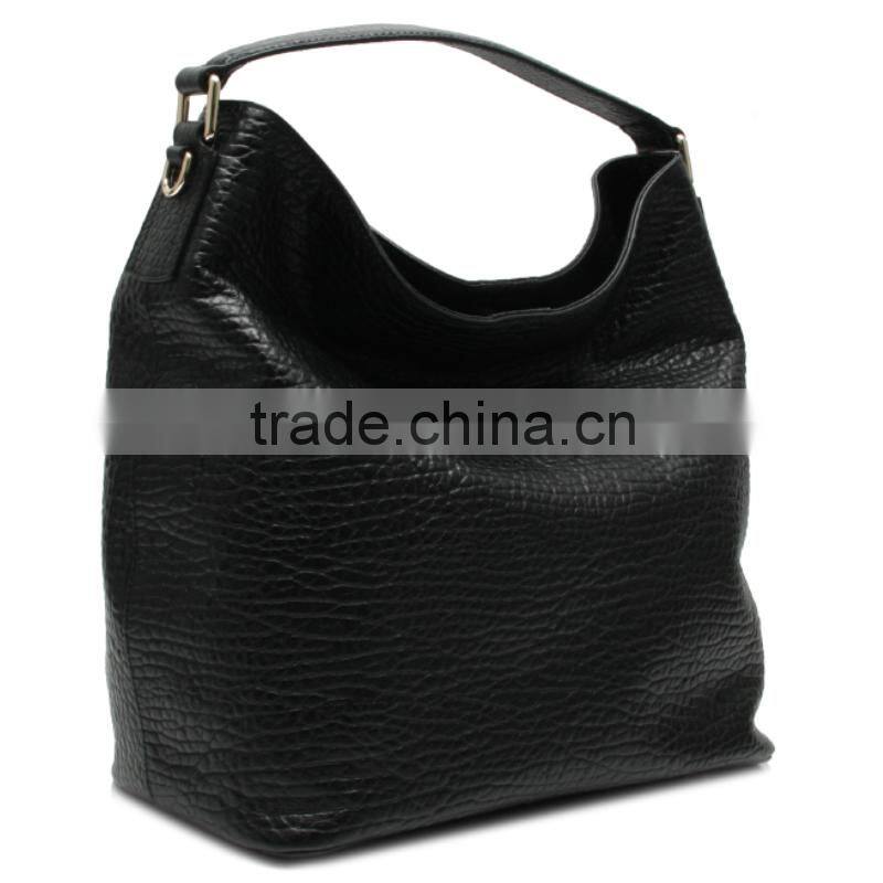 CSN2184A001 China Made black elephant grain leather Wholesale Leather Woman Handbag
