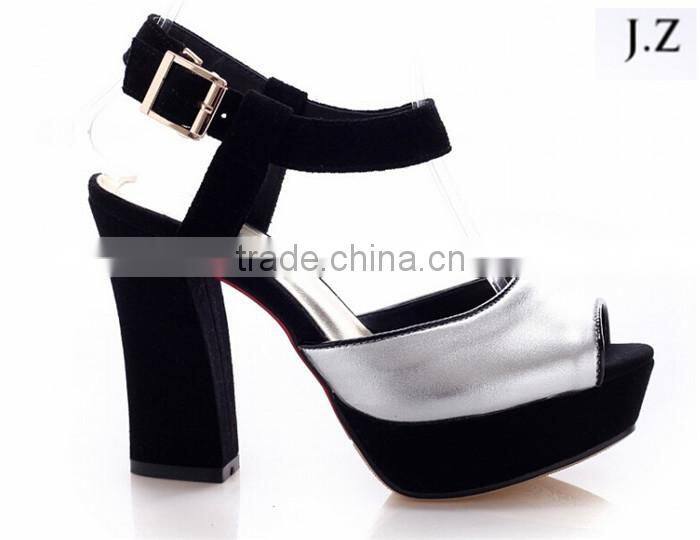 OS13 platform block high heel modern straps girl fashion shoes with platform patent upper pu