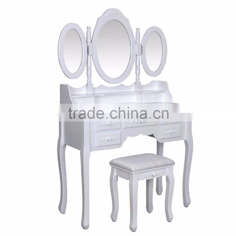 1 Drawer White Antique Bedroom Design Dressing Table