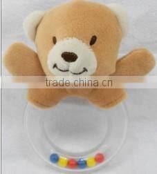 baby rattles/plush animal toy with rattles/soft rattles toys