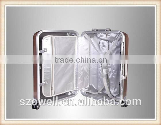 New style best fashion lady suitcase aluminum frame suitcase