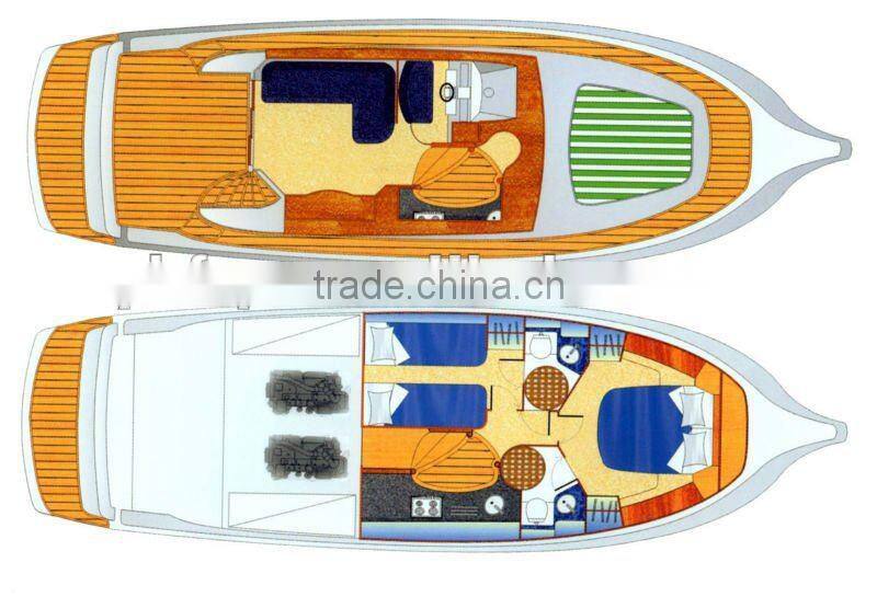 14m frp china marine luxury yacht with well equipments