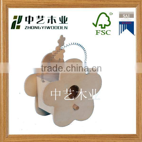 New arrival decorative handmade hanging wooden bird feeder