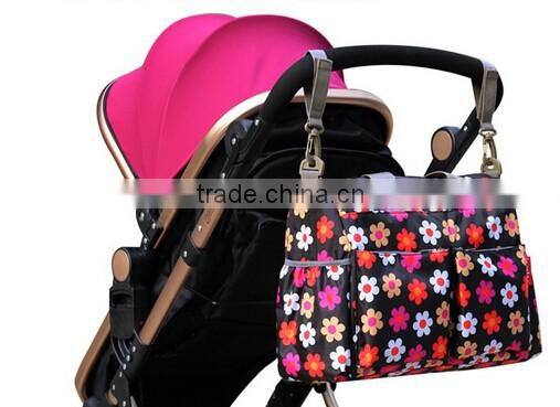 2016 hot Sale Fashion Mummy Changing Pad Canvas bags Canvas Lining Baby Bag Wholsale