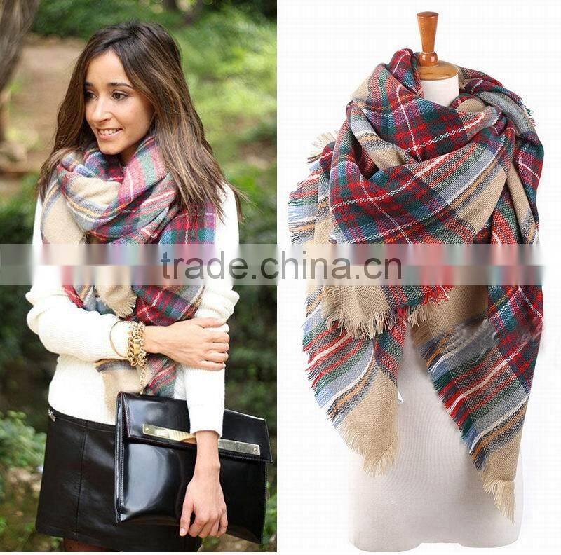tartan scarf beige tartan plaid scarf