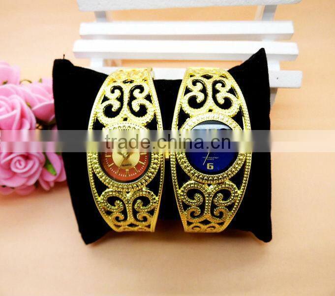 Charming time silver tone mother-of-pearl bangle watch women 2015