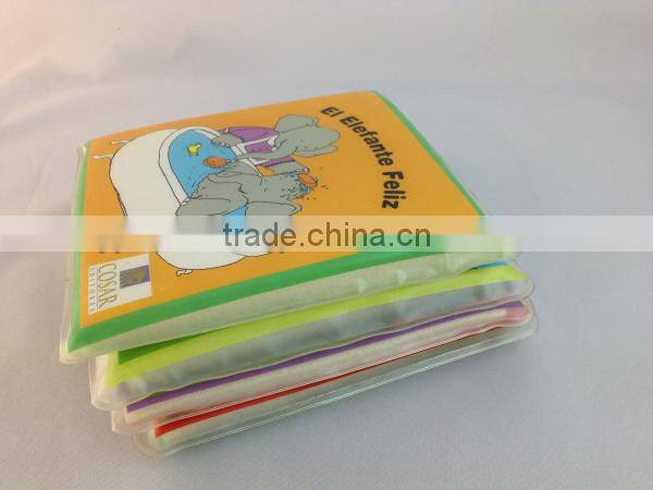 Environmental Custom Plastic Baby Bath Book with Foam Inside