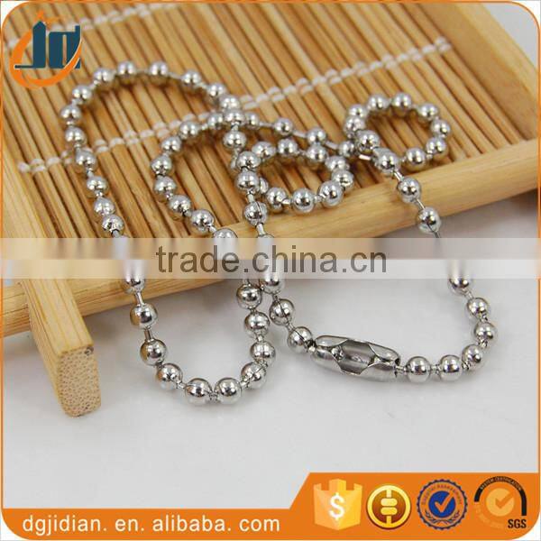 Fashion metal tag fastener ball chain 3mm or 3.2mm - 30-36 inches