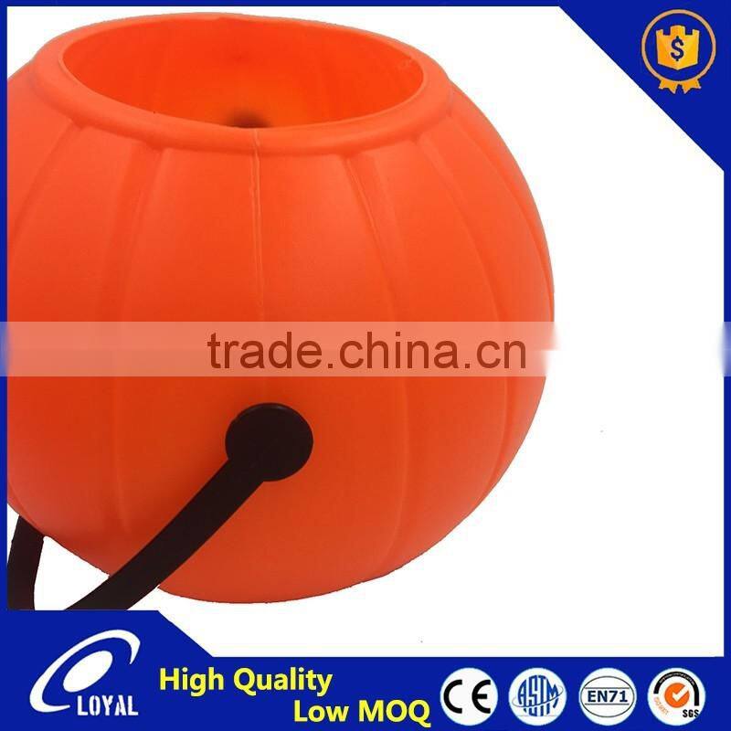 Hot Sell Smiling Face Plastic Halloween Pumpkin Buckets High Quality Candy Pails Prop For Party