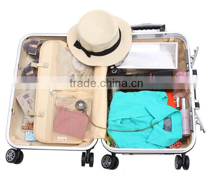 2014 china alibaba New design bumblebee luggage set,yellow aluminum frame luggage trolley,20"+24"+28" size travel luggage