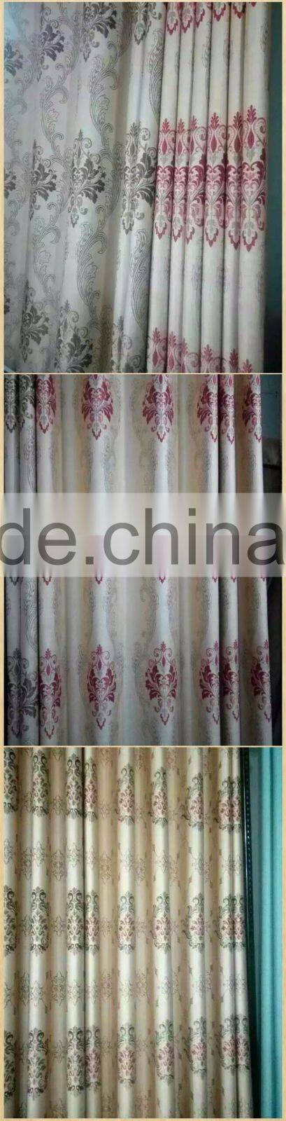 jacquard upholstery poyester curtain fabrics white backgound new design floral and european