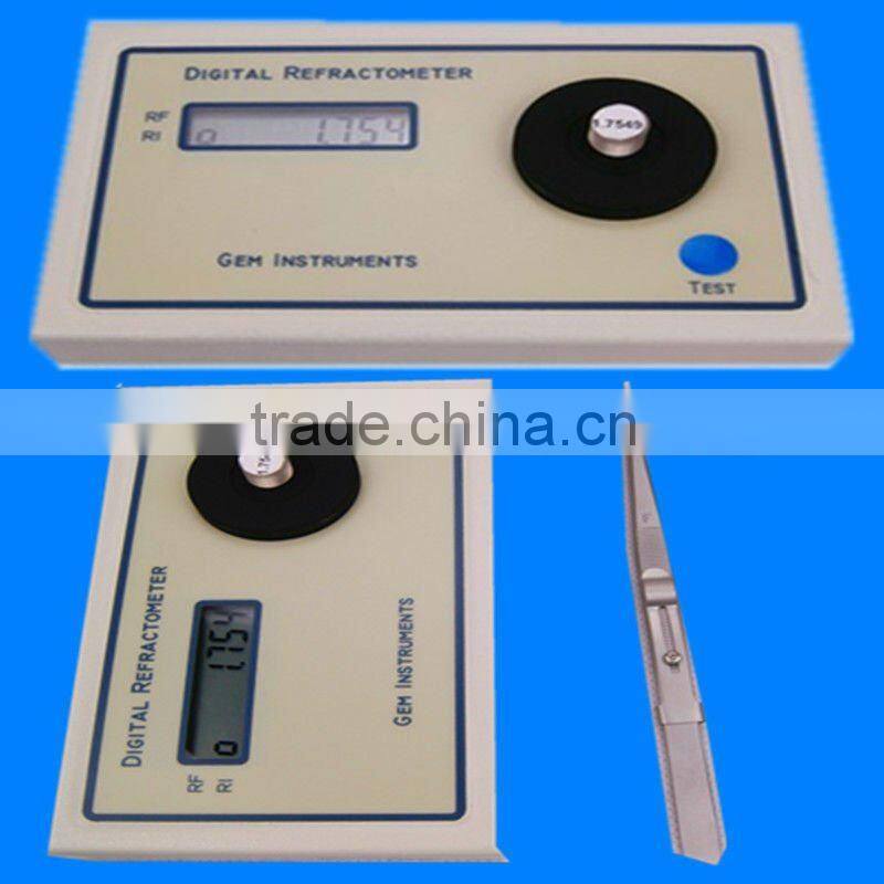 Digital refractometer for gem testing