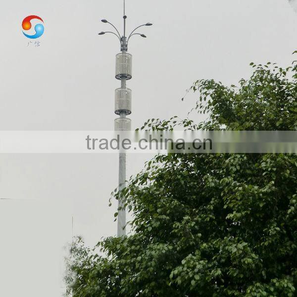 Galvanized high mast pole for lighting and telecommunication